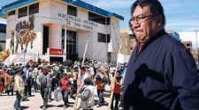 Protesta contra alcalde de San Román David Sucacahua Yucra