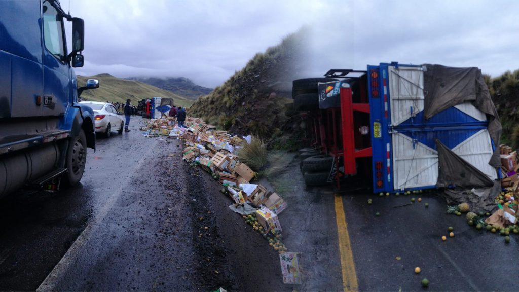 Camión De Frutas Sufre Accidente De Tránsito En La Vía Juliaca ...