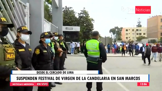 Suspenden Candelaria en Lima