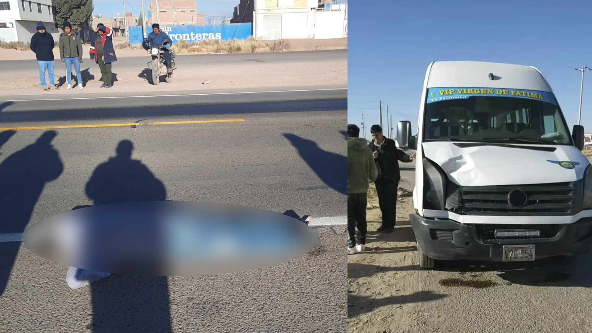 Minivan de la empresa Fátima atropelló a un joven, luego pretendió darse a la fuga