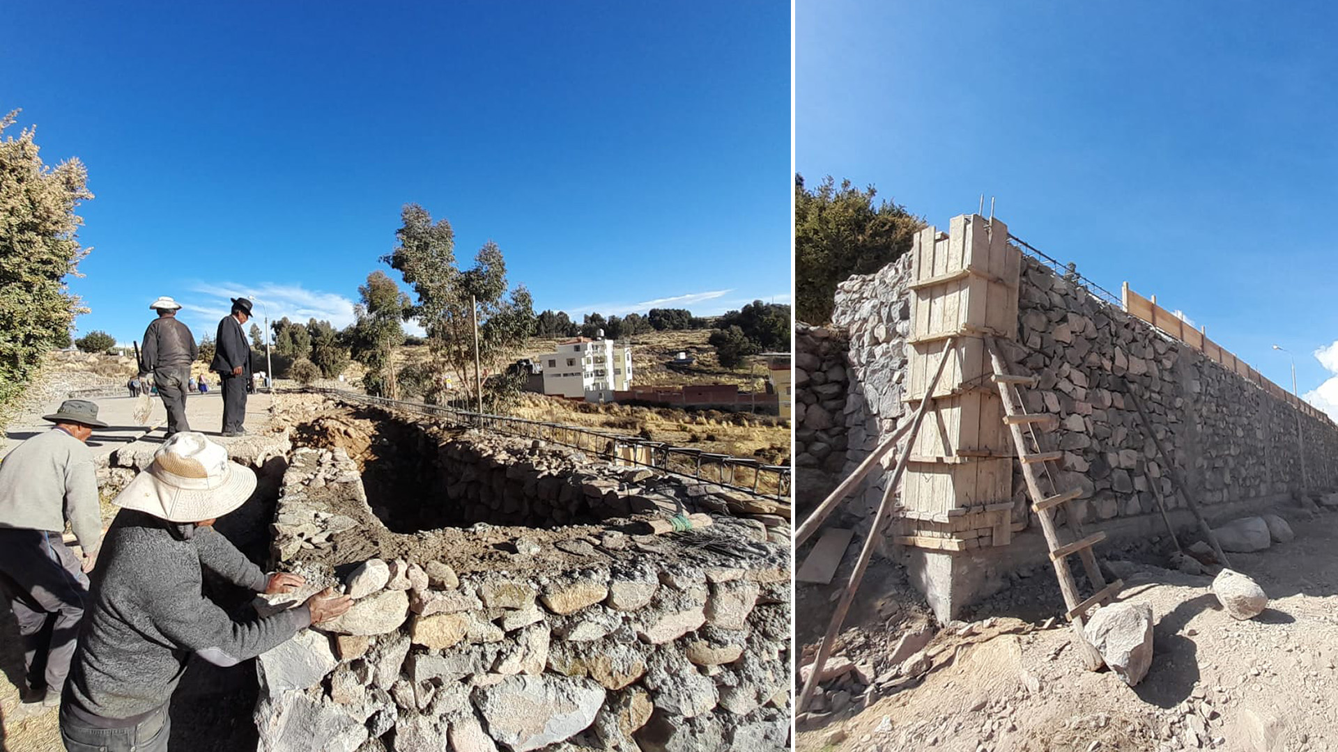 Comuneros restauran plazoleta de la Capilla Huaylluni