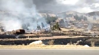 Incendio forestal en Vilquechico