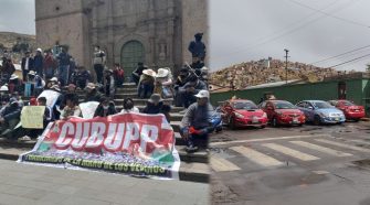 Central de Barrios y taxis de Puno protestan