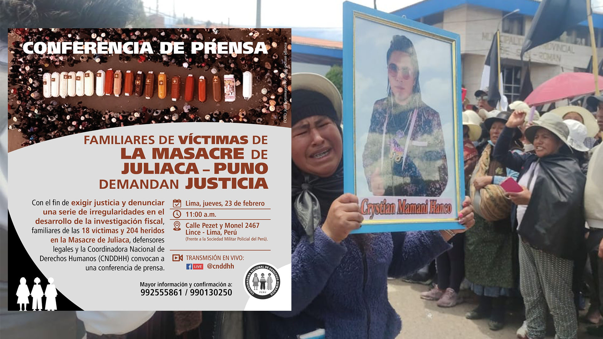 Familiares de víctimas durante protestas ocurridos en Juliaca