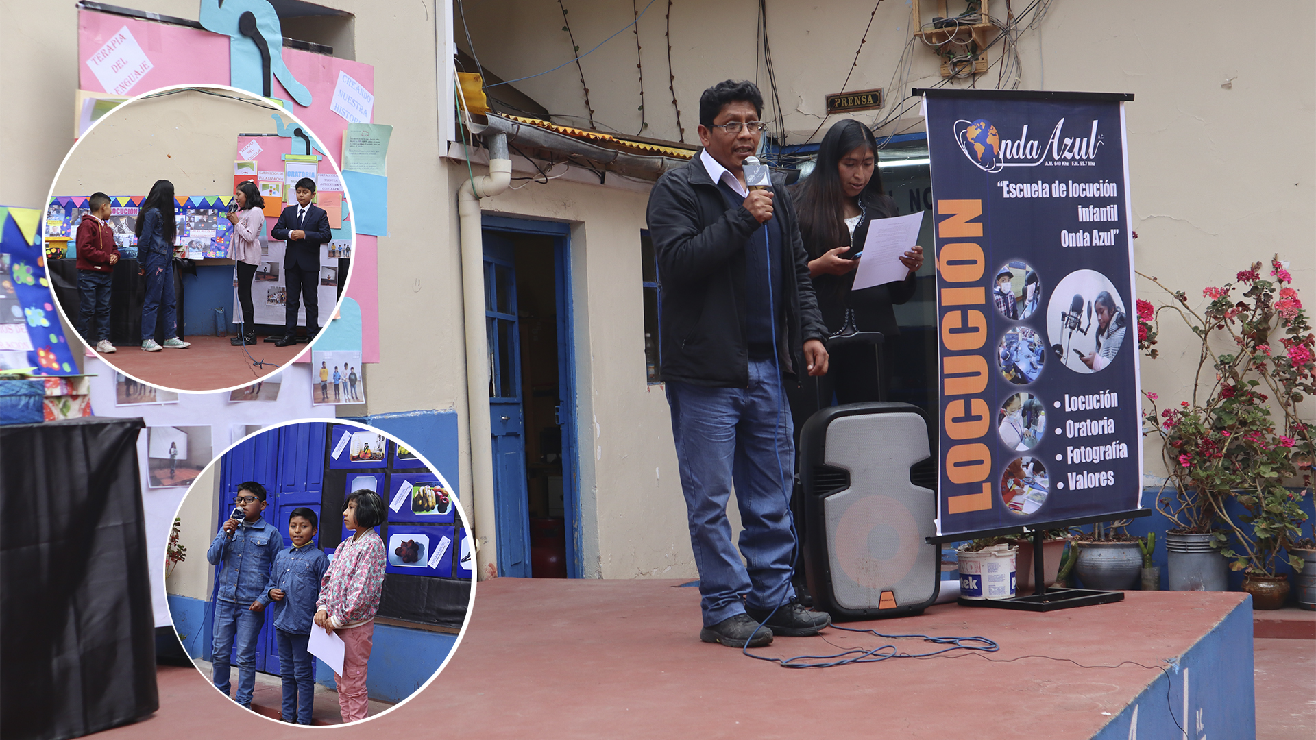 Niños participaron en la exposición de murales de la escuela de Locución Infantil de radio Onda Azul
