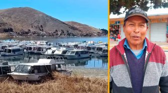 Transportistas acuáticos del Puerto Muelle de Puno