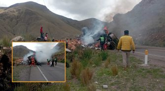 incendio de un vehículo en la carretera Arequipa – Juliaca