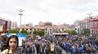 Participación de ciudadanos en la Misa en honor a la Virgen