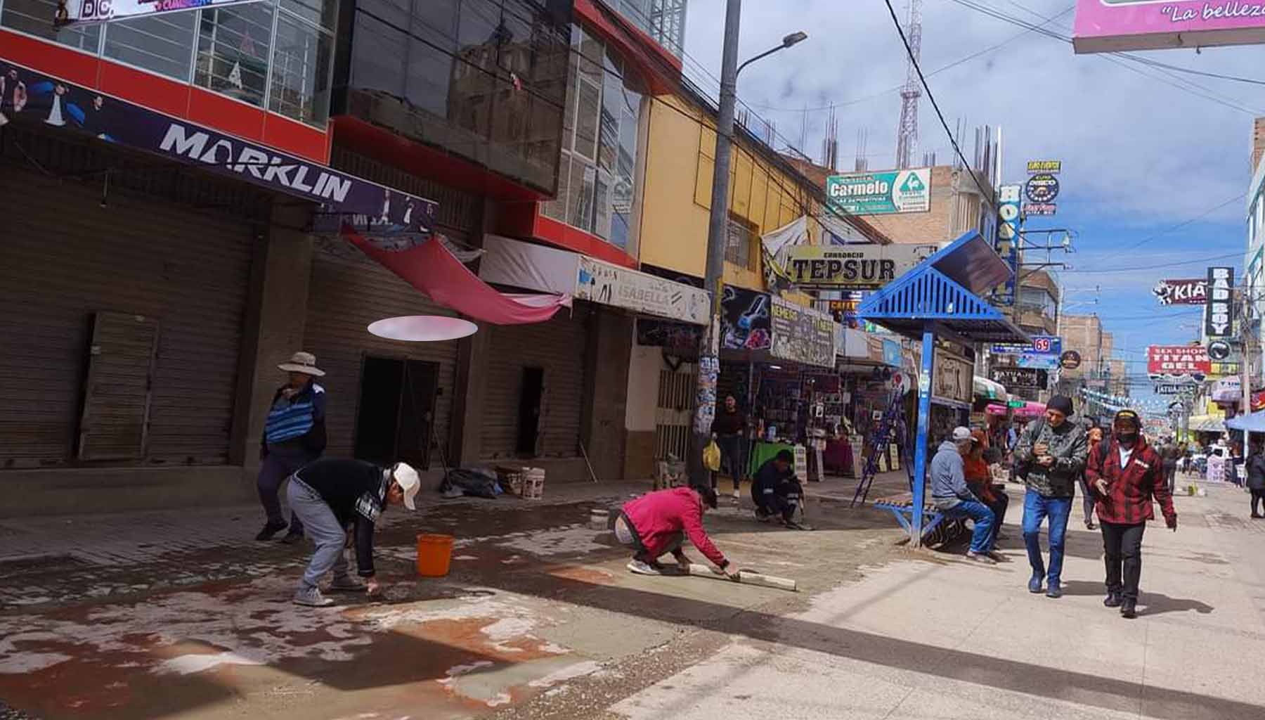 Vecinos realizan mantenimiento del pasaje peatonal Moquegua