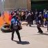 Enfrentamiento entre universitarios y policías