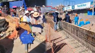Comerciantes de la plaza Mi Perú en Juliaca