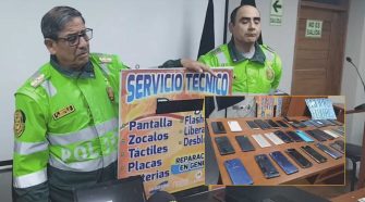 Operativo a stand de celulares en Juliaca