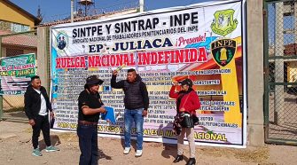 Trabajadores del INPE en huelga