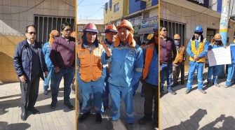 trabajadores de construcción protestaron pidiendo el pago de su gratificación