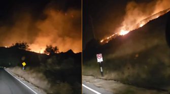 Incendio forestal en la carretera Puno Juliaca