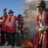 Ponchos rojos bloquearon caminos