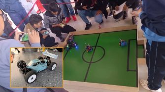 carrera de coches RC y torneo de robótica