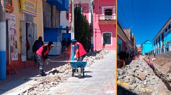 Demolición de pavimento en el parque Pino