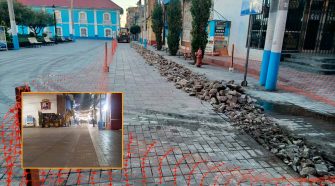 Ruptura de calles en el parque Manuel Pino