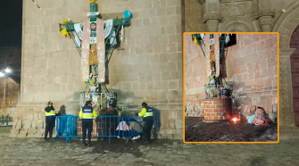 Protegen la Santísima Cruz ante riesgos por uso de velas
