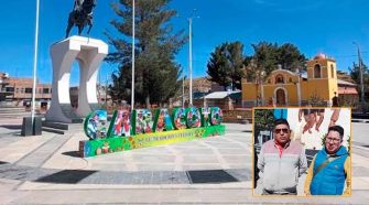 Pobladores y representantes de Caracoto