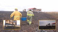 Incendio cerca de las islas de los Uros